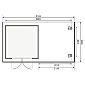 Karibu Gartenhaus (Außenmaß inkl. Dachüberstand (B x T): 616,5 x 333 cm, Holz, Natur, Mit Seitendach) | BAUHAUS