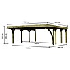 Karibu Carport Classic 2 (Außenmaß inkl. Dachüberstand (B x T): 5,98 x 6,7 m, Doppelcarport, Naturbelassen, Rot/ Grau, Mit 1 Einfahrtsbogen) | BAUHAUS