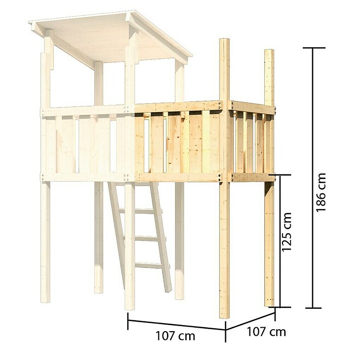 Karibu Erweiterungsmodul für Spieltürme (Holz, Natur, Passend für: Karibu Kinderspieltürme Lotti, Danny, Frieda, Luis) | BAUHAUS