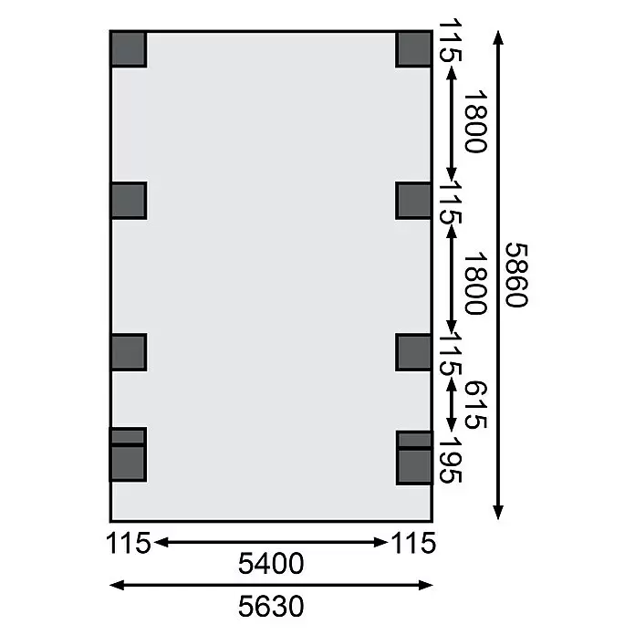 Karibu Carport Classic 2Außenmaß inkl. Dachüberstand (B x T): 5,98 x 6,7 m, Doppelcarport, Naturbelassen, Grau, Mit 2 Einfahrtsbögen