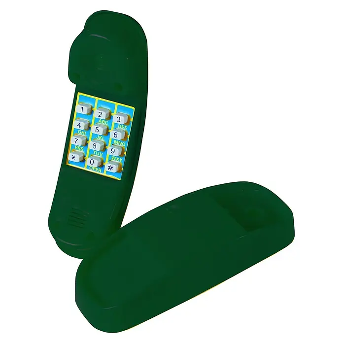 Karibu Kinder-Lenkrad Set - Durchmesser: 30 cm, Kunststoff, Mehrfarbig - Grünes Spielzeugtelefon mit Tastenfeld. Ein lustiges Spielzeug für Kinder, um so zu tun, als ob sie Anrufe tätigen würden.