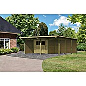 Karibu Carport Eco 2 Variante B (Außenmaß inkl. Dachüberstand (B x T): 5,63 x 6,76 m, Einzelcarport, Naturbelassen) | BAUHAUS