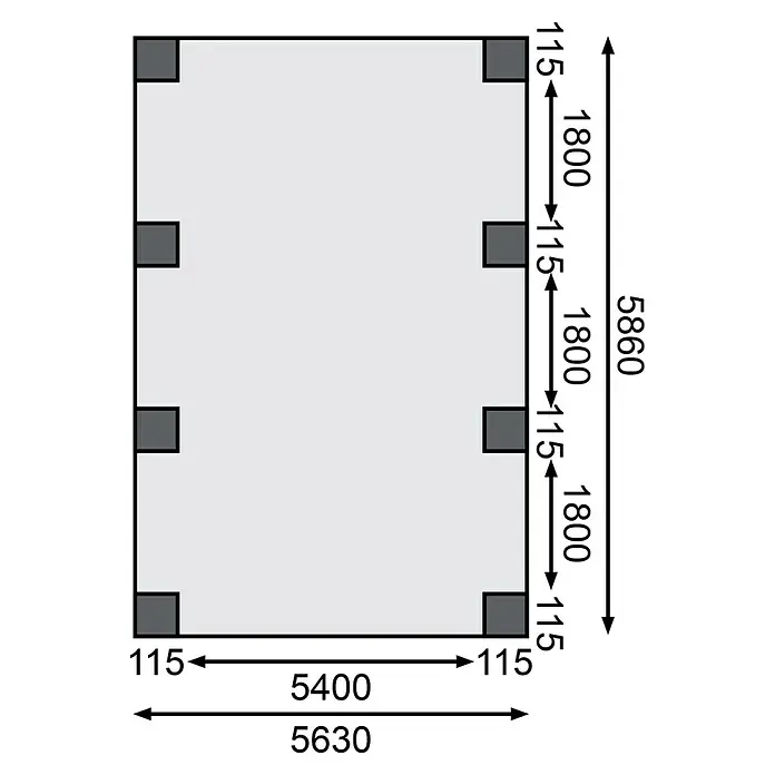 Karibu Carport Classic 2Außenmaß inkl. Dachüberstand (B x T): 5,98 x 6,7 m, Doppelcarport, Naturbelassen, Grau, Ohne Einfahrtsbogen