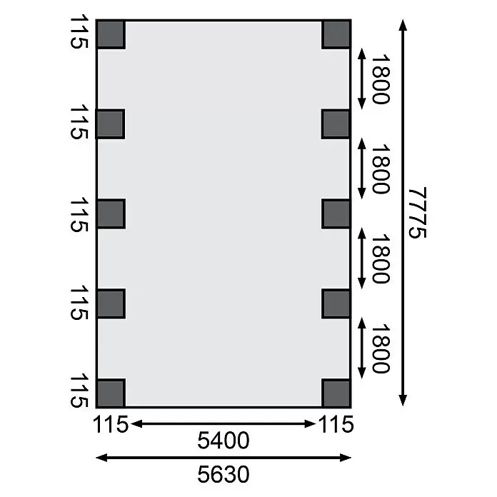 Karibu Carport ClassicAußenmaß inkl. Dachüberstand (B x T): 5,98 x 8,6 m, Doppelcarport, Naturbelassen, Farbe Dach: Rot/ Grau, Ohne Einfahrtsbogen