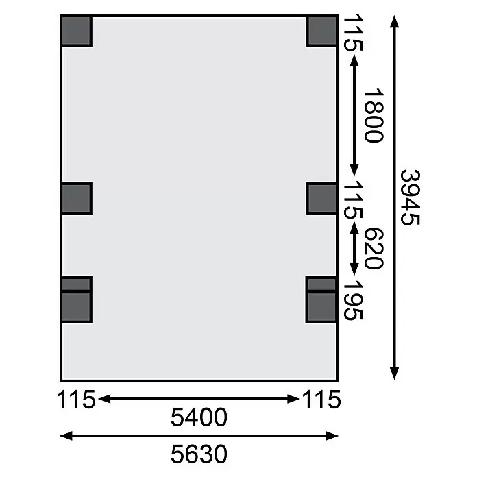 Karibu Carport Classic 1Außenmaß inkl. Dachüberstand (B x T): 5,98 x 4,8 m, Doppelcarport, Naturbelassen, Farbe Dach: Grau, Mit 2 Einfahrtsbögen