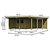 Karibu Carport Eco 2 Variante B (Außenmaß inkl. Dachüberstand (B x T): 5,63 x 6,76 m, Einzelcarport, Naturbelassen) | BAUHAUS