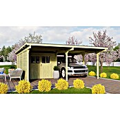 Karibu Carport Eco 2 Variante B (Außenmaß inkl. Dachüberstand (B x T): 5,63 x 6,76 m, Einzelcarport, Naturbelassen) | BAUHAUS