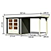 Karibu Gartenhaus Express 3 (Außenmaß inkl. Dachüberstand (B x T): 467 x 238 cm, Holz, Terragrau, Mit Anbau) | BAUHAUS