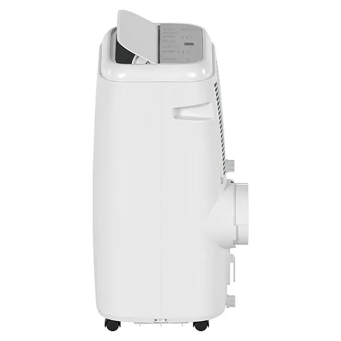 Proklima Mobiles Klimagerät WiFi - 2.500 W, Raumgröße: 24 m², Weiß - Ein weißes, tragbares Klimagerät mit Bedientafel und Luftauslass, ideal für die flexible Kühlung von Räumen.