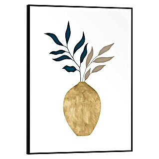 Canvasschilderij Slim Frame (Golden Vase, b x h: 30 x 40 cm)