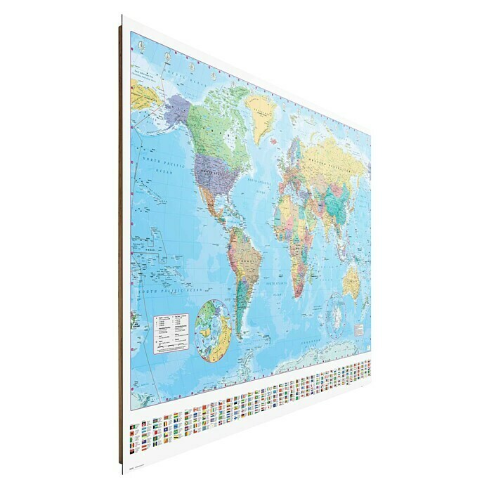 Decoratief paneel (World Map English Political, b x h: 100 x 140 cm) | BAUHAUS