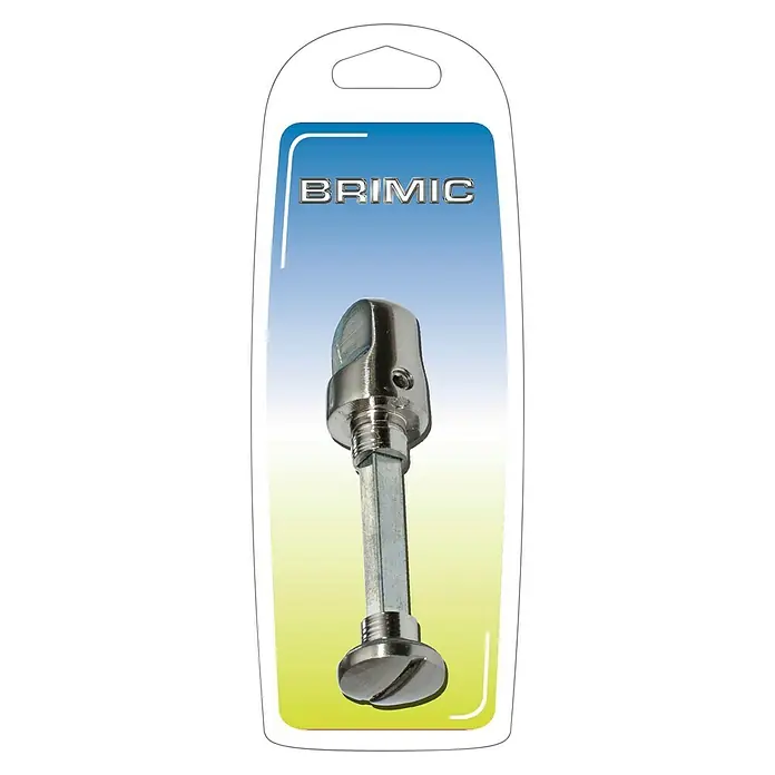 Micel Brimic Pestillo con bloqueo 170718 - Satinado - Tornillo Brimic en su embalaje. El tornillo tiene una cabeza y una ranura. Ideal para reparaciones y proyectos de bricolaje.