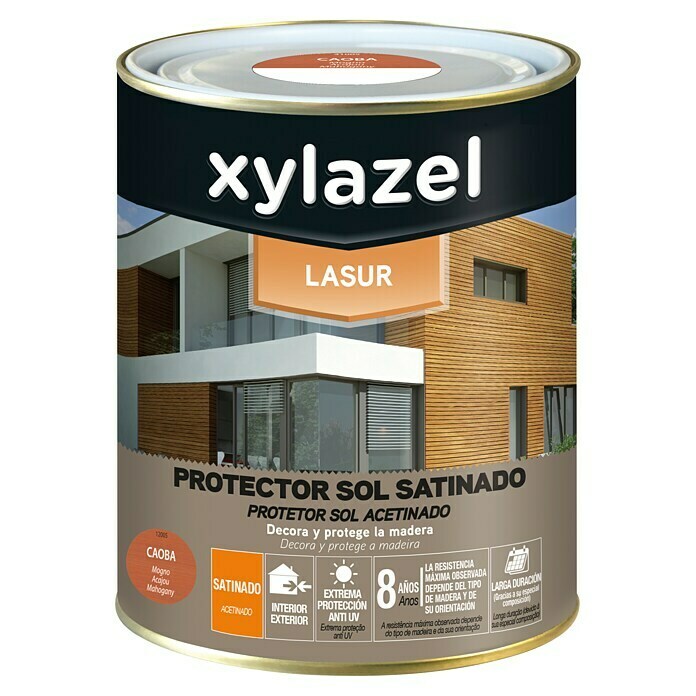 Xylazel Protección para madera lasur Sol (Caoba, 2,5 l, Satinado)