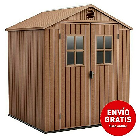Keter Caseta de jardín Darwin 6X6 II (Medidas ext. (An x Pr): 190 x 183 cm, Marrón)