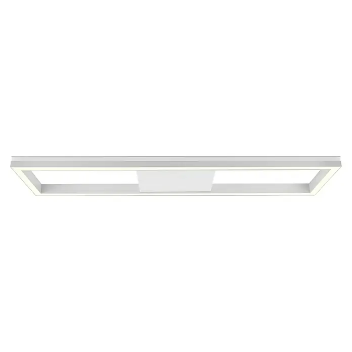 Brilliant LED-Panel Icarus - L x B x H: 100 x 25 x 7,5 cm, 37 W, Weiß, Warmweiß - Eine moderne, weiße LED-Deckenleuchte mit minimalistischem Design, ideal für Büros und Wohnräume. Sie bietet eine helle, gleichmäßige Ausleuchtung.
