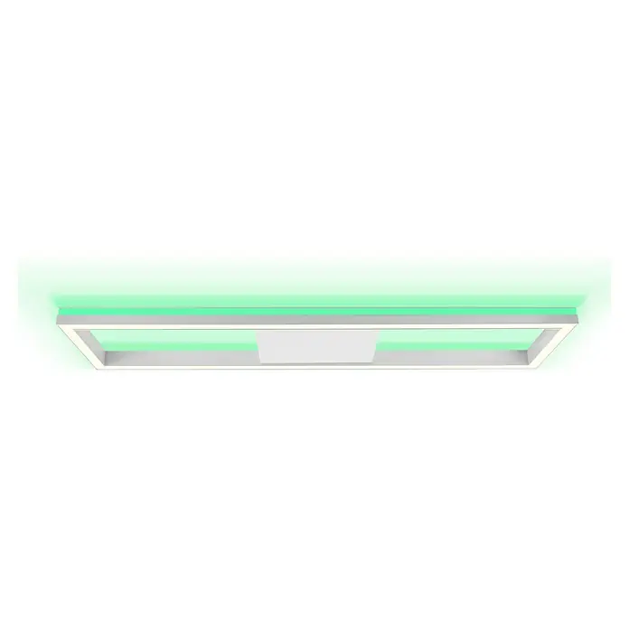 Brilliant LED-Panel Icarus - L x B x H: 100 x 25 x 7,5 cm, 37 W, Weiß, Warmweiß - Eine rechteckige Deckenleuchte mit LED-Beleuchtung und einem modernen Design, das eine elegante Atmosphäre schafft.