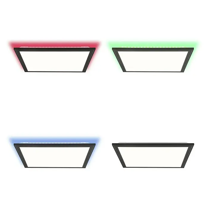 Brilliant LED-Panel Allie - L x B x H: 39,6 x 39,6 x 5,3 cm, 24 W, Schwarz - RGB Deckenleuchte mit verschiedenen Farben, ideal für stimmungsvolle Beleuchtung in jedem Raum.
