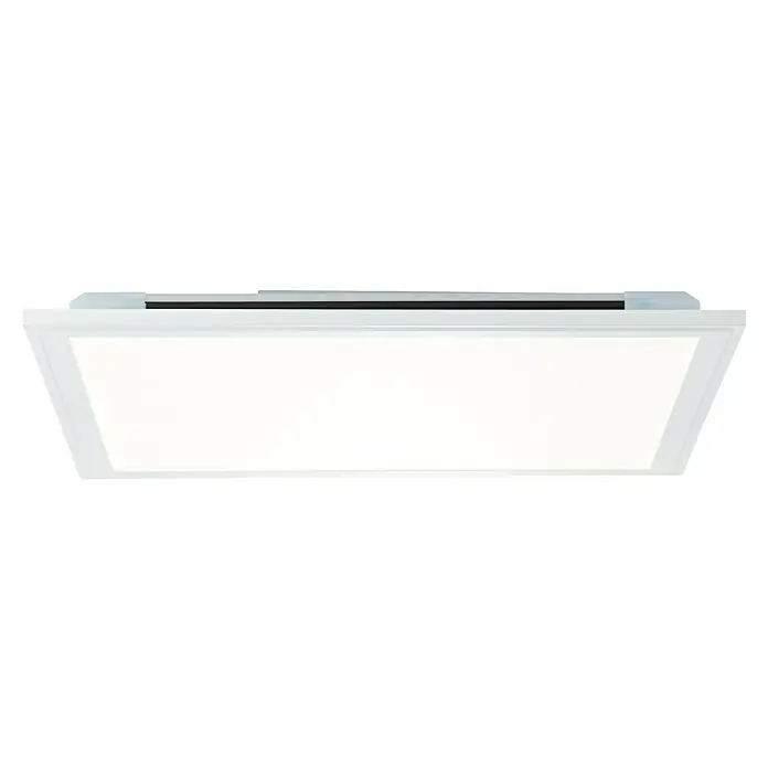 Brilliant LED-Panel Allie - L x B x H: 39,6 x 39,6 x 5,3 cm, 24 W, Weiß - Nahaufnahme einer modernen, rechteckigen LED-Deckenleuchte mit weißem Rahmen und hell erleuchteter Fläche, ideal für Büros oder Wohnräume.