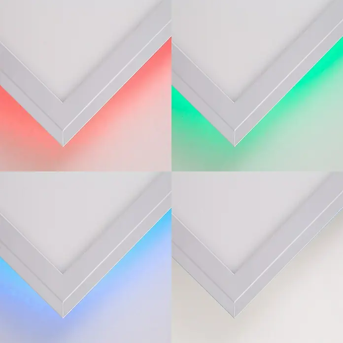 Brilliant LED-Panel Allie - L x B x H: 39,6 x 39,6 x 5,3 cm, 24 W, Weiß - Mehrfarbiges LED-Panel für stimmungsvolle Beleuchtung. Die LED-Deckenleuchte bietet verschiedene Farbmodi für eine individuelle Atmosphäre.