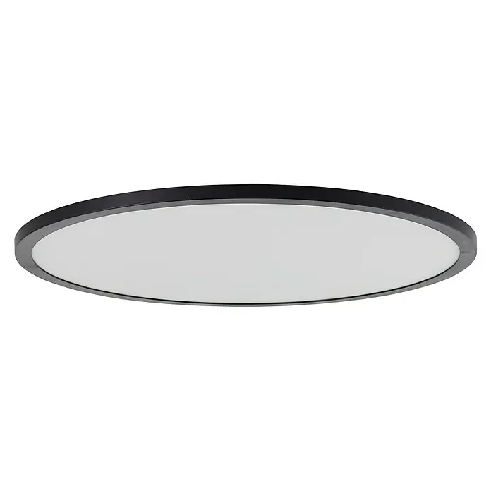 Brilliant LED-Panel rund Tuco - 33 W, Ø x H: 50 x 3 cm - Schlichte LED-Deckenleuchte mit einem runden, schwarzen Rahmen und einer hellen, diffusen Lichtfläche für eine moderne Beleuchtung.