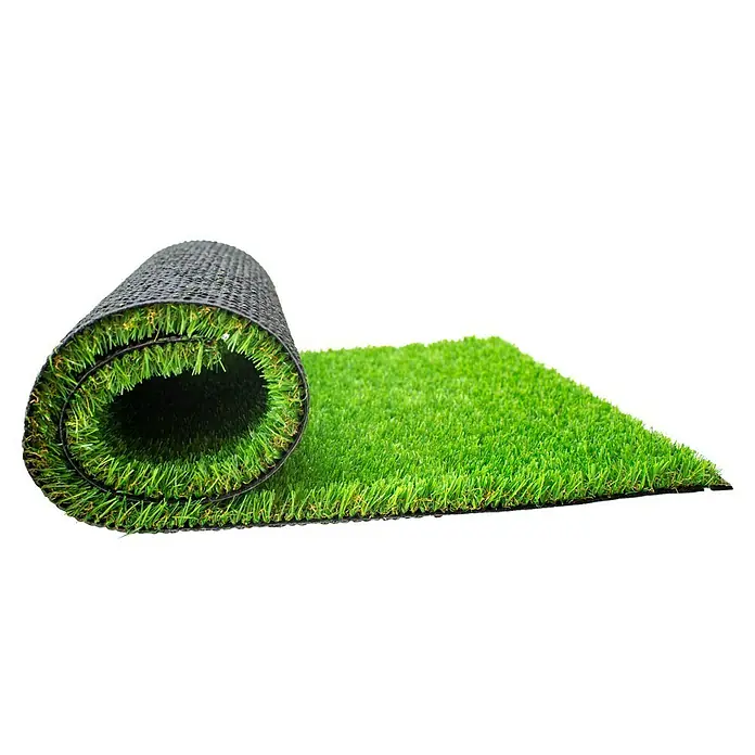 Césped artificial Varadero - 5 x 1 m, Altura del pelo: 20 mm, 17.850 puntadas/m² - Rollo de césped artificial con fibras verdes y base negra, perfecto para jardines o patios. Proporciona un espacio verde de bajo mantenimiento.