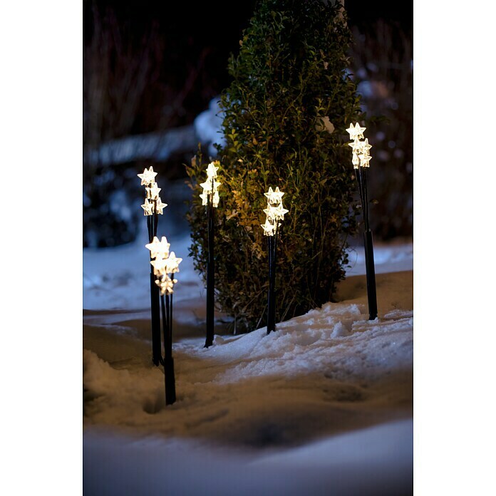 LED-Gartenstecker Sterne (Batteriebetrieben, Warmweiß, Höhe: 45 cm, Kunststoff) | BAUHAUS