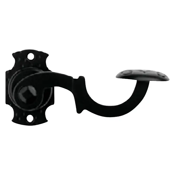 GDK Conjunto de picaporte Rústica 0230/97 - Largo: 27,5 cm, Negro - Elegante gancho de guardarropa en negro para un almacenamiento elegante. El gancho impresiona por su diseño especial con formas curvas y detalles.