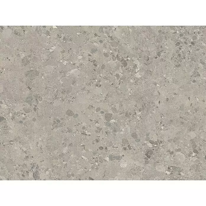 Beauflor PVC-Boden Meterware Hermes - Sonstige, Breite: 400 cm, Grau - Graue Fliese im Terrazzo-Effekt mit unregelmäßigen Steinsplittern.