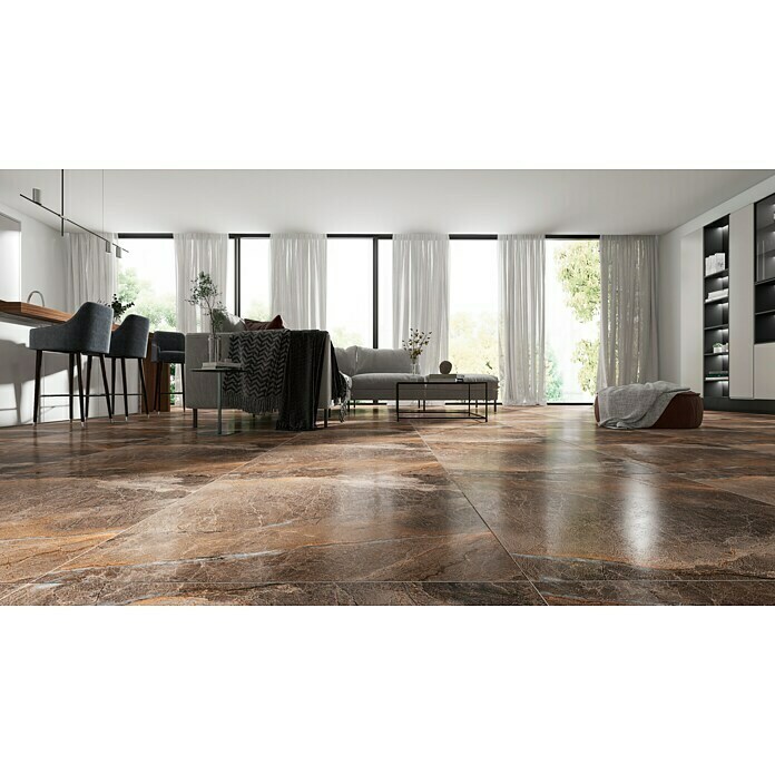 Granitogresne ploščice Etienne  (80 x 80 cm, Rjava, Sijaj) | 4240 - Natursteinoptik | EAFA - Bodenfliesen | EAF - Fliesen | EA - Fliesen | E - Fliesen | BAUHAUS