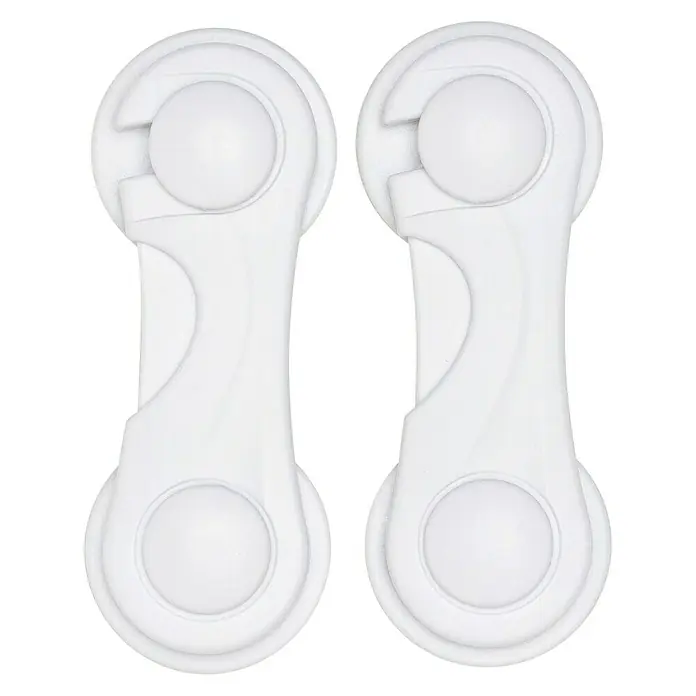 Arregui Cierre para muebles A-1044040 - L x An: 10 x 4 cm, Blanco - Dos cierres de seguridad infantil blancos para asegurar armarios y cajones, protegiendo a los niños de los peligros.