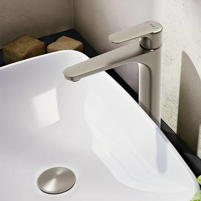 VitrA Waschtischarmatur Root Round - Höhe: 31,5 cm, Nickel - Stimmungsaufnahme