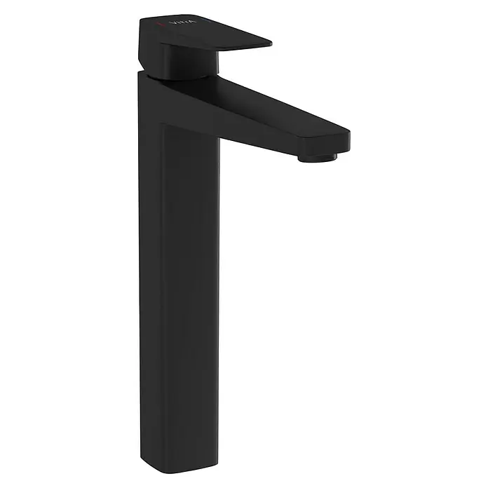 VitrA Waschtischarmatur Root Square - Höhe: 31 cm, Schwarz - Elegante, mattschwarze Waschtischarmatur, die mit ihrem modernen Design jedes Badezimmer aufwertet und stilvolle Akzente setzt.