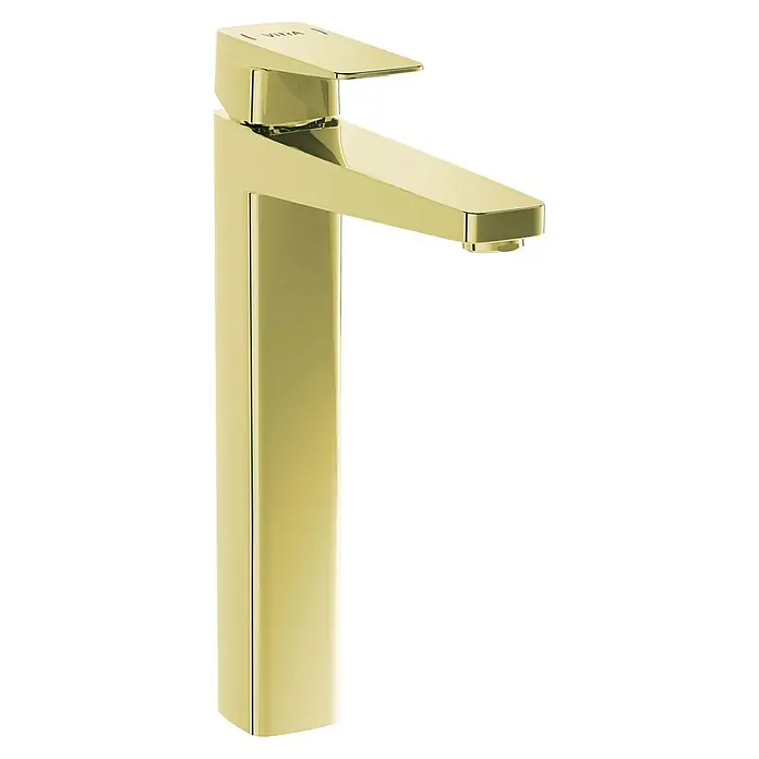VitrA Waschtischarmatur Root Square - Höhe: 31 cm, Gold - Elegante goldene Waschtischarmatur von Vina, die mit ihrem schlanken Design und der luxuriösen Farbe jedes Badezimmer aufwertet.