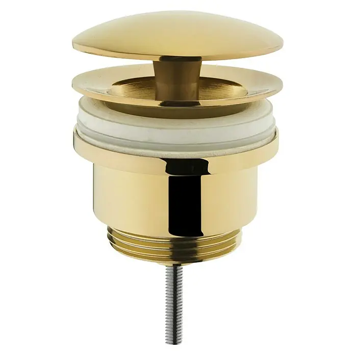VitrA Schaftventil - 1 ¼″, Gold - Elegantes goldfarbenes Pop-Up-Ventil für Waschbecken. Das stilvolle Designelement für Ihr Badezimmer mit glänzender Oberfläche.