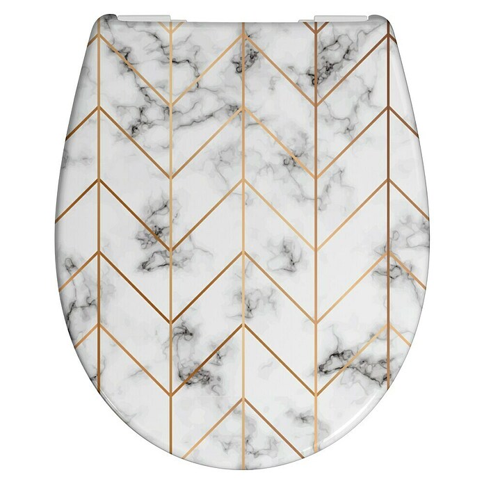 Poseidon WC-Sitz Marmor (Duroplast, Marmor/Gold, Mit Absenkautomatik) | BAUHAUS