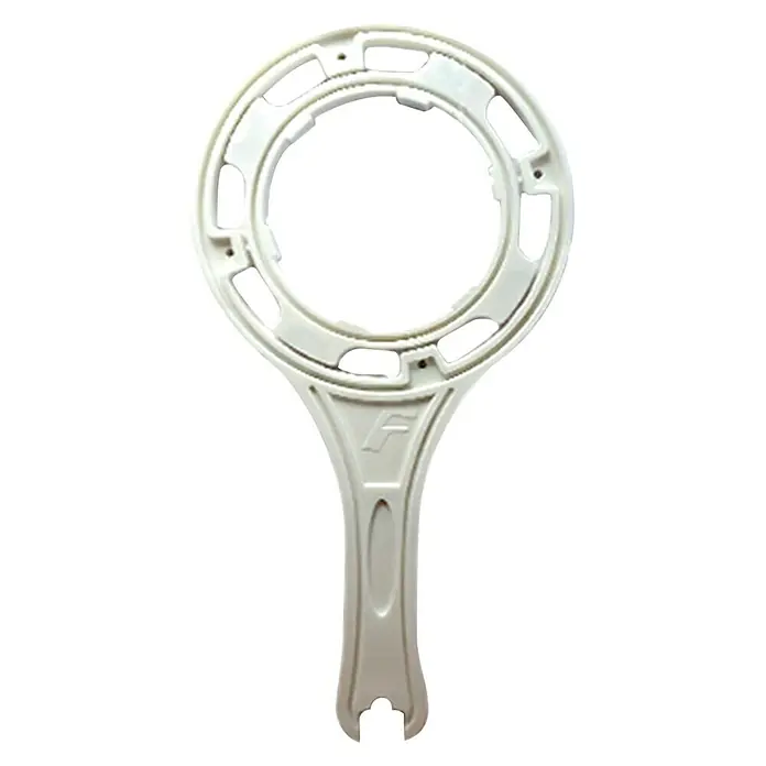 Bb agua Llave de repuesto para filtro 10" y carcasa membrana - Apto para: Equipos de ósmosis - Una llave de filtro blanca con cabeza redonda y un mango con una "F". Diseñada para abrir carcasas de filtros.