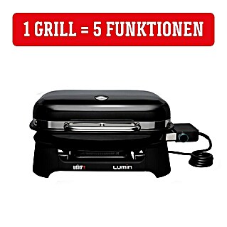 Weber Barbacoa eléctrica Lumin 2000 (Superficie de la parrilla (An x Pr): 49 x 33 cm, 2,2 kW, Negro)