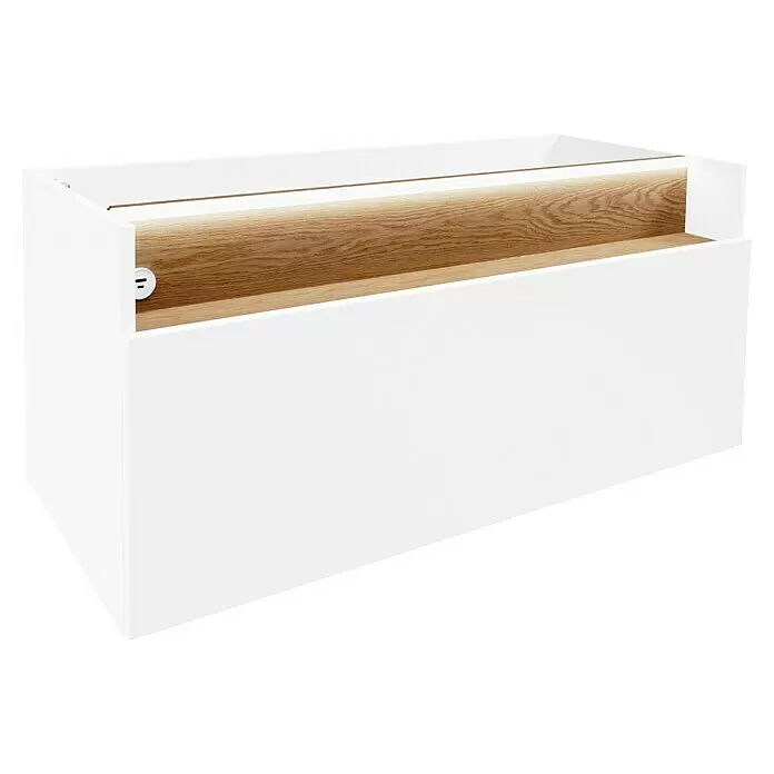 Camargue Nature Waschtischunterschrank100 x 45 x 46 cm, Weiß/Eiche