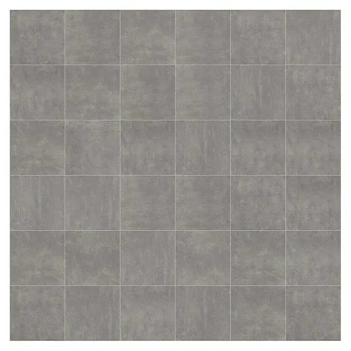 Marazzi Feinsteinzeugfliese Boston - 60 x 60 cm, Anthrazit, Matt - Ein quadratisches Muster aus grauen Fliesen mit hellen Fugen, ideal für moderne Boden- oder Wandgestaltung.