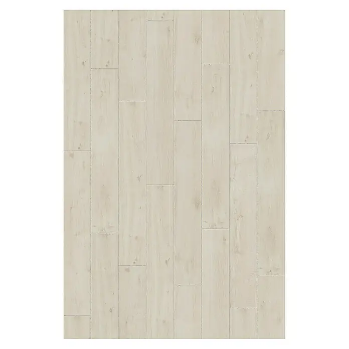 Harmonie by Palazzo Feinsteinzeugfliese - 15 x 90 cm, Buche, Matt - Heller Holzbodenbelag mit einer natürlich wirkenden Holzmaserung, ideal für ein modernes Innendesign. Die Dielen sind länglich und passgenau verlegt.