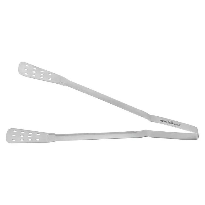 Kingstone Grillbesteck - 2 -tlg., Edelstahl - Edelstahl-Grillzange mit gelöcherten Enden zum einfachen Greifen und Wenden von Grillgut, ideal für jede BBQ-Session.