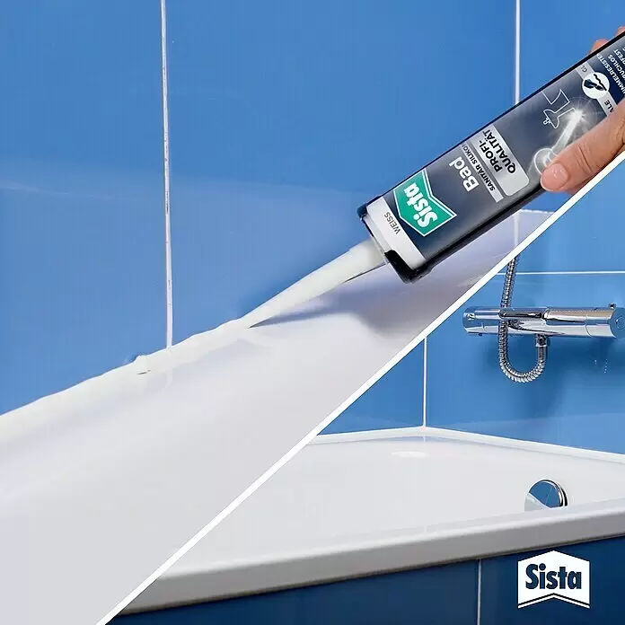 Sista Sanitär-Silikon Profi-Qualität - Transparent, 280 ml - Anwendungsbeispiel