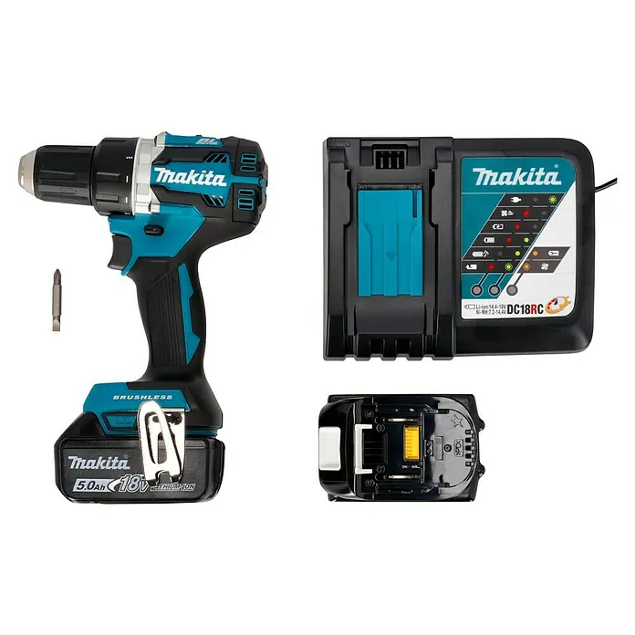 Makita LXT 18V Akku-Bohrschrauber DDF484RTJ - 18 V, 2 Akkus, 5 Ah, 54 Nm - Makita Akku-Bohrschrauber mit Ladegerät und Akku. Ein vielseitiges Werkzeug für Heimwerker und Profis, das Leistung und Zuverlässigkeit vereint.
