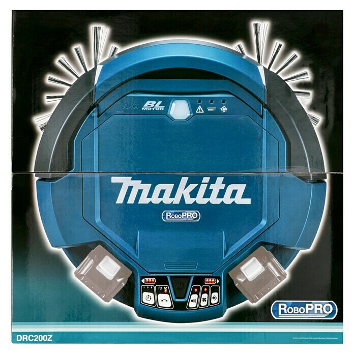 Makita Robot aspirador (18 V, Sin batería, Volumen de recipiente: 2,5 l, Duración de la batería: 200 min (2 x BL1850))