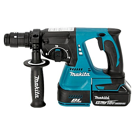 Makita LXT 18V Martillo combinado de batería DHR243RTJ (18 V, 2 baterías, 5 Ah, 2 J, Con extracción de polvo)