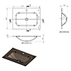 Lavabo Cristal (An x L: 61 x 46 cm, Vidrio, Naranja)