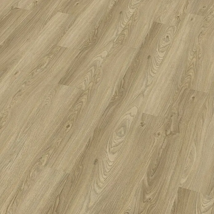 Decolife Designbodenmuster Nature Base Land Oak330 x 200 x 7,5 mm, Landhausdiele - Nahaufnahme von hellem Laminatboden mit natürlicher Holzstruktur, ideal für modernes Wohnen.