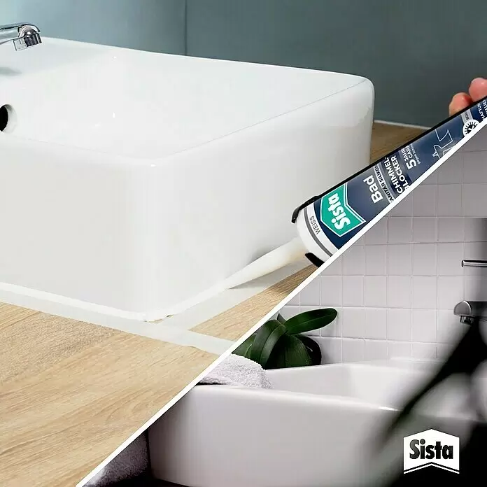 Sista Sanitär-Silikon - Weiß, 280 ml - Anwendungsbeispiel