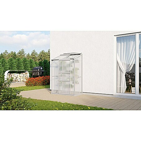 Vitavia Gewächshaus Styx 900 (Außenmaß inkl. Dachüberstand (B x T): 130,6 x 69 cm, 4 mm, Aluminium)