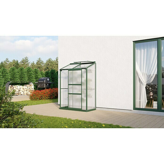 Vitavia Gewächshaus (0,69 x 1,31 x 1,82 m, Glasstärke: 4 mm, Smaragd)